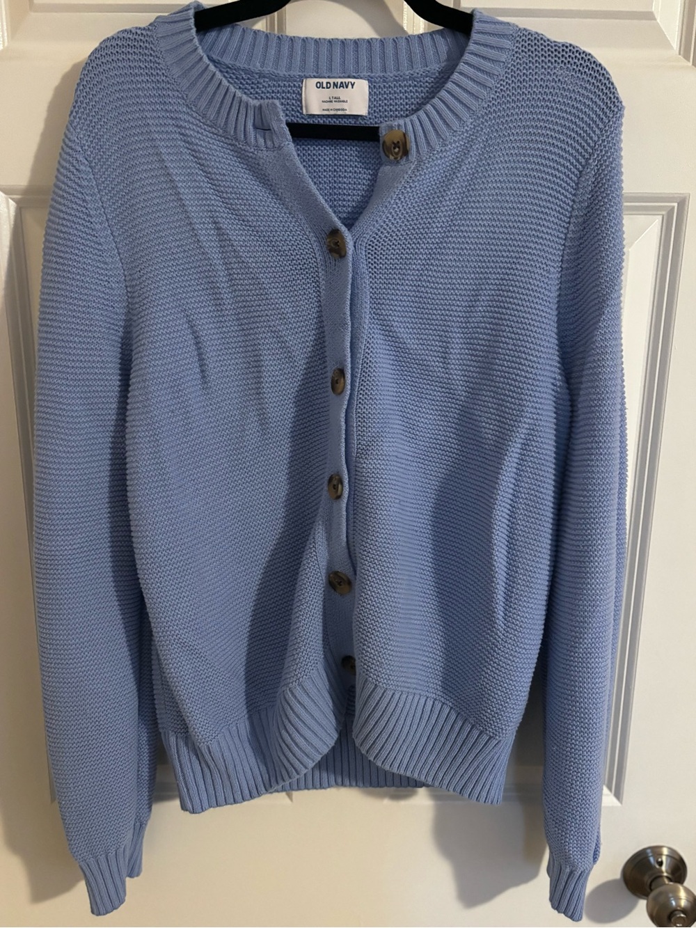 Old Navy Light Blue Button-Front Knit Cardigan